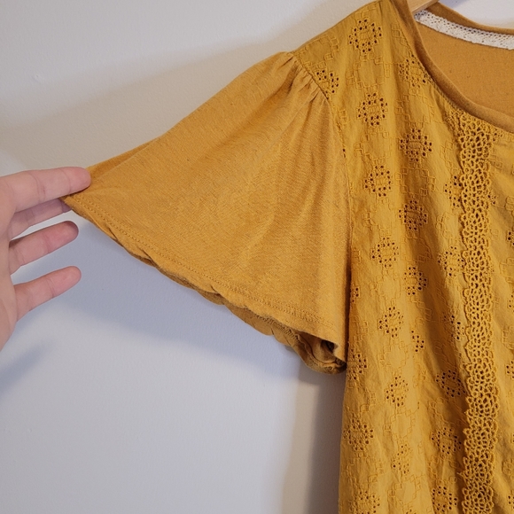 Maurices Boho Lace Top - Mustard Yellow (Medium) - Picture 6 of 6